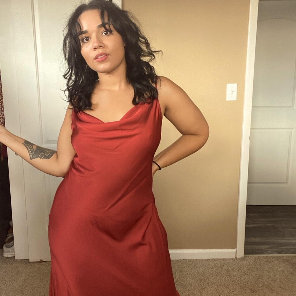 long silk dress